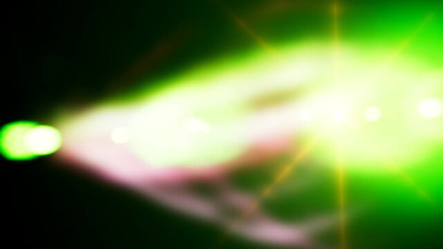 Dynamic motion blur with intense lens flare effects in 4K render.