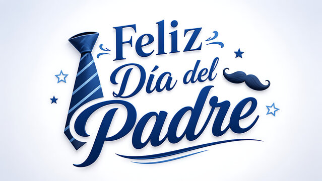 Feliz Dia del Padre Blue Typography