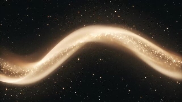 Dynamic Cosmic Waves Flowing Through Space with Sparkling Luminescent Trails