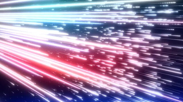 Abstract visual representation of extreme speed and light effects in space.