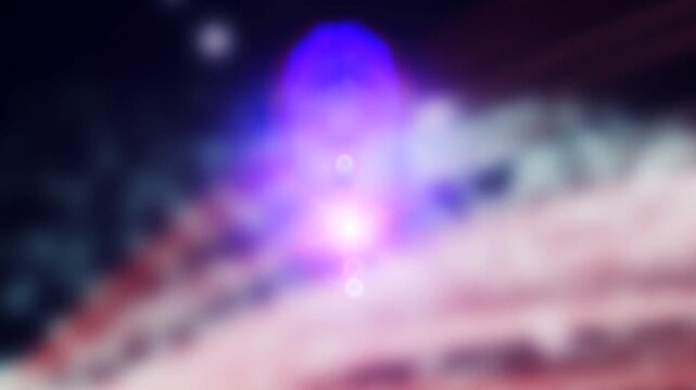 Dynamic motion effect with intense lens flares and 3D rendering quality.