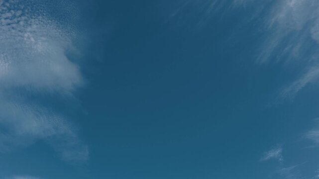 Blue sky with thin, high-altitude clouds drifting across the sky
