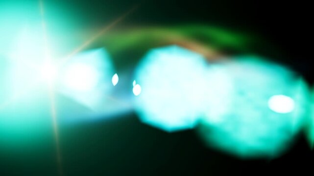 Abstract vibrant light effects with lens flares in 4K.