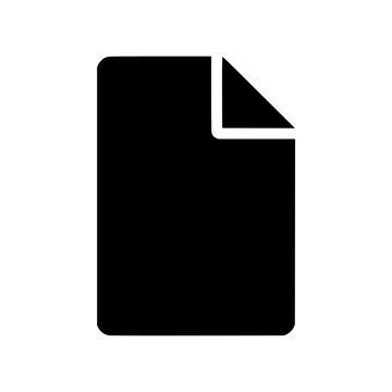 Attach document icon flat outline in black