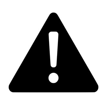 attention sign flat outline in black