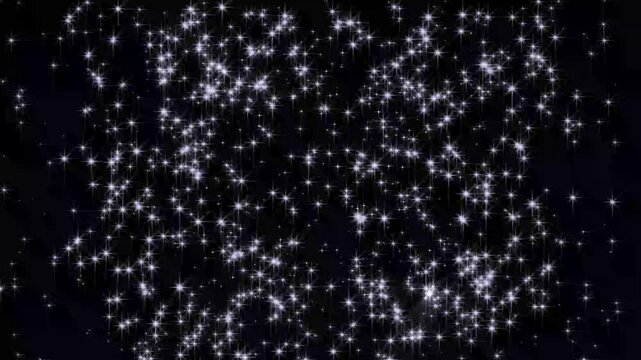White magic glitter glowing stars explosion, particles stars exploding transition, fairy sparkle burst, stars blinking, chroma key effects, 2D flat sparkle effect overlay on black background. 4k
