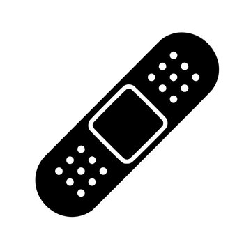 bandaid icon flat outline in black