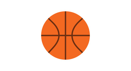 Fototapeta premium Orange basketball with black lines against a white background