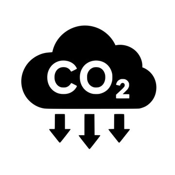 CO2 emissions icon flat outline in black
