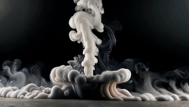 Professional 4K visual effects asset featuring organic gray smoke rising naturally from the ground pre-rendered with an embedded alpha channel to allow for effortless compositing into cinematic