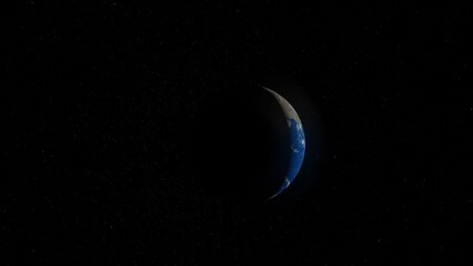 Sunrise and the Earth from space.  3d illustrartion © Wublie