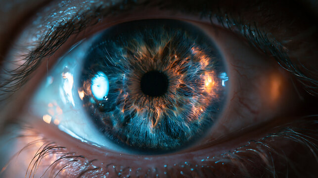 Macro Extreme Close-Up of Human Eye and Iris