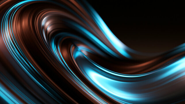 Abstract Metallic Fluid Waves Flowing Background