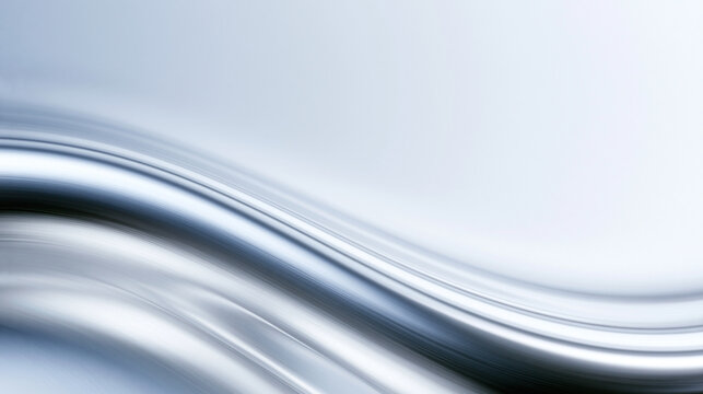 Abstract Metallic Silver Wave Flowing Background