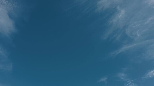 Blue sky with thin, high-altitude clouds drifting across the sky
