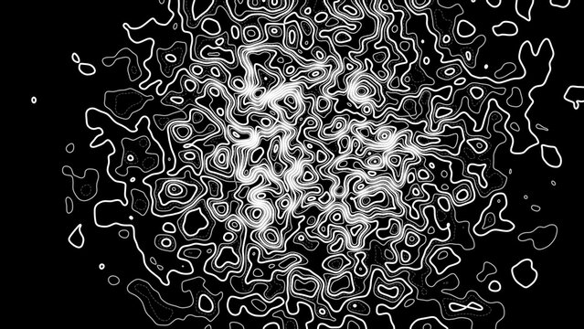 Abstract Geographic Relief Terrain Map Graphic in 4K