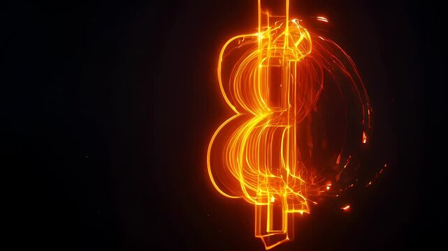 Glowing red letters jb on black background