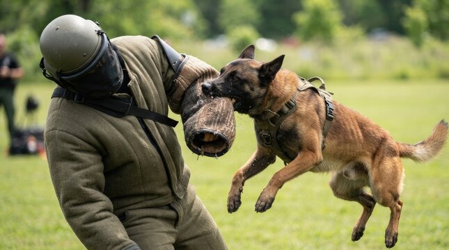 A professional police dog training session celebrating happy teacher's day by honoring the skilled instructors and their canine partners