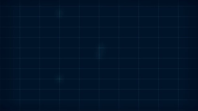 Animated dark digital cyber grid scrolling vertically with moving light electrons representing data flow and technology network. (loopable)