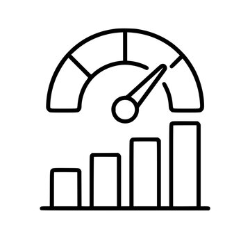 Benchmarking icon flat outline in black