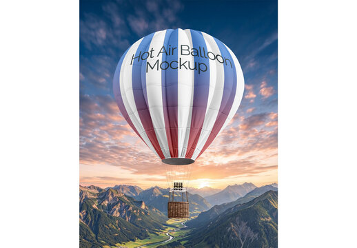 Hot Air Balloon Mockup Template for Professional Brand Identity Showcase