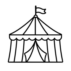 Circus tent icon flat outline in black © ramsey
