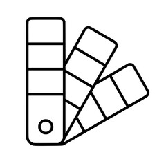 Fototapeta na wymiar Color swatch icon flat outline in black