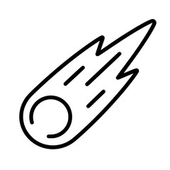 Comet icon flat outline in black © ramsey