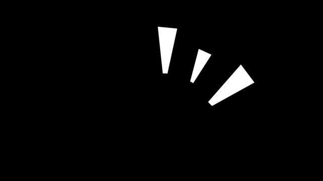 Accent lines animated blinking right side surprise burst effect on 4k black screen background. Comic emphasis lines animation, Cute Cartoon Emotion Animation, 4K Loop Video