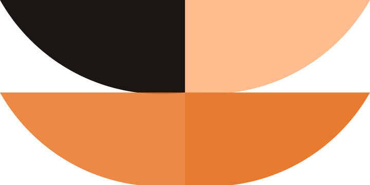 Four divided moon phases in flat design isolated on transparent background