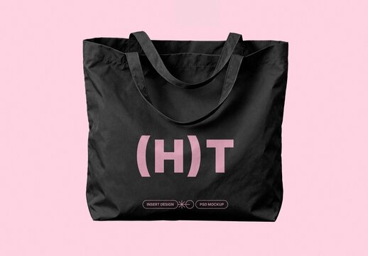 Wide Handle Totebag Mockup For Branding And Packaging Design