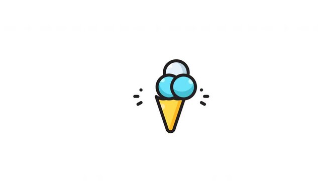 Blue ice cream cone illustration with white scoops, suitable for summerthemed designs, food blogs, childrens books, and ice cream parlors.
