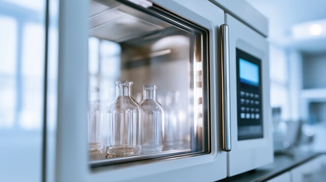 Modern Laboratory Orbital Shaker Incubator Machine with Glass Bottles for Scientific Research