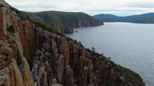 Fortescue bay tasmania australia aerial