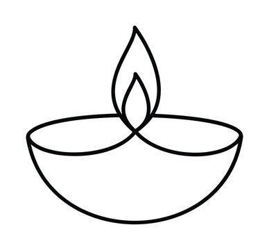 Diwali Diya Icon For Deepavali Festival And Hindu Celebration