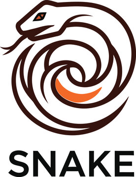 Snake Minimal Illustration Vector Emblem Spiral