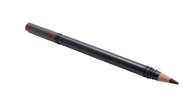 Eyebrow pencil eyeliner makeup cosmetic tool isolated on white background macro product shot