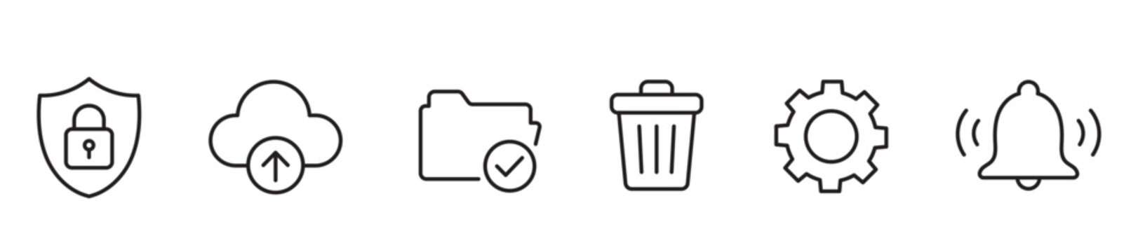 Cloud and Security Line Icon Set. Editable Stroke.