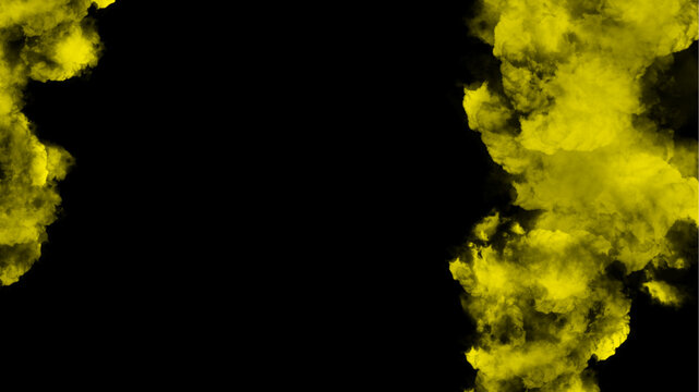 Abstract yellow smoke cloud background