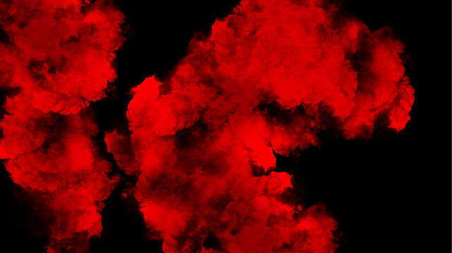 Red smock cloud isolated on black background