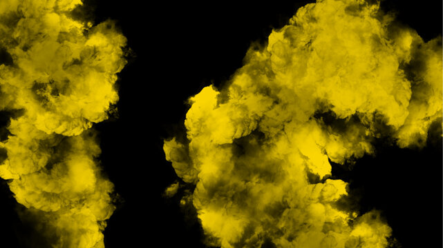Abstract yellow smoke cloud background