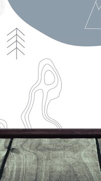 Animation of christmas trees and decorations over trees on white background