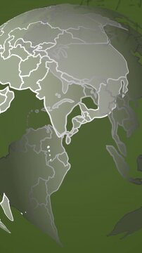 Animation of globe over mathematical equations and diagrams against abstract background