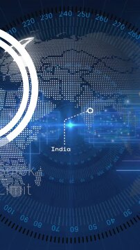 Animation of data processing over globe