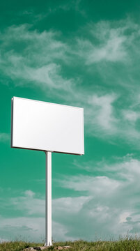 Blank billboard under a cloudy sky, ideal for advertising, showcase, and communication concepts