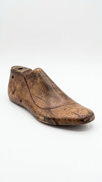 Vintage wooden shoe last isolated on white background