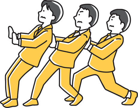 前の人を支えるビジネスマン