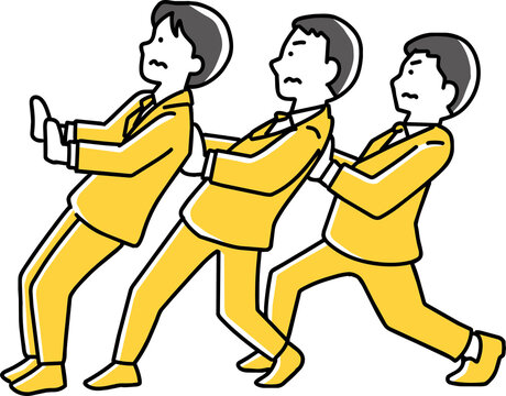 前の人を支えるビジネスマン