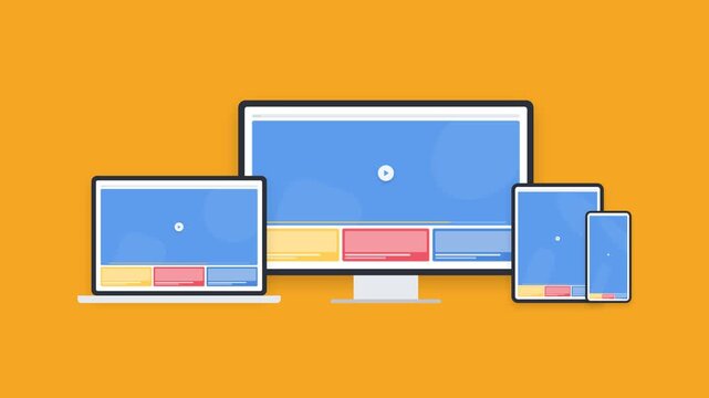 Responsive digital media player interface on desktop laptop tablet and smartphone screens