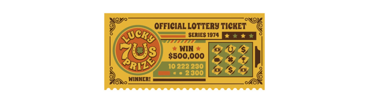 Lucky 7s Lottery Ticket Scratch Card Isolated Transparent Background